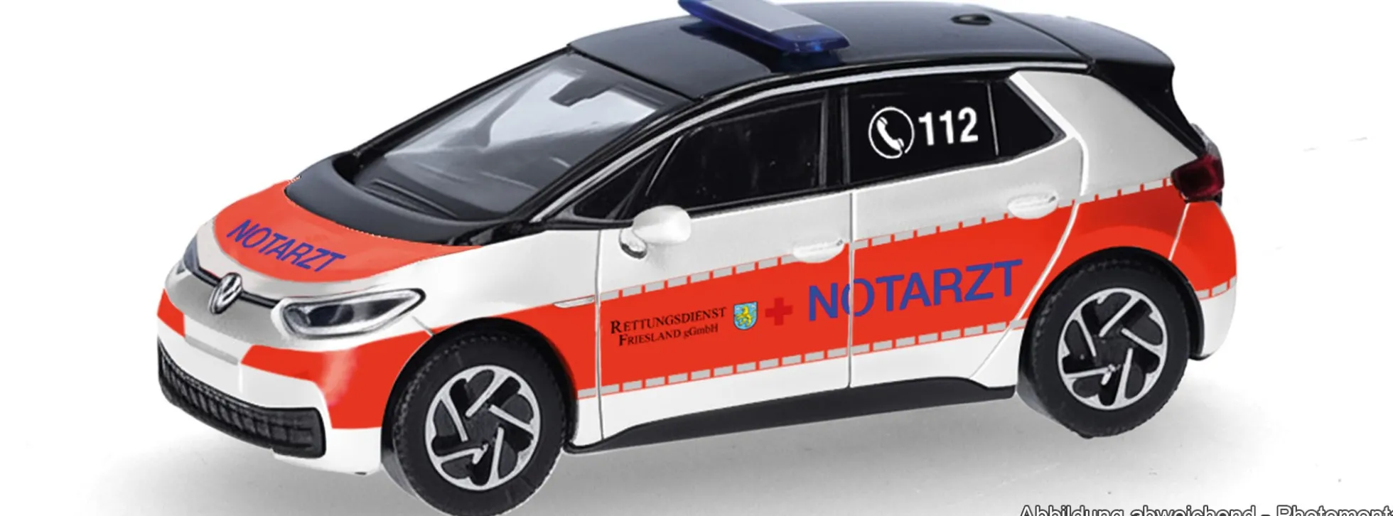 herpa 098588 VW ID.3 Notarzt Friesland | Blaulichtmodell 1:87