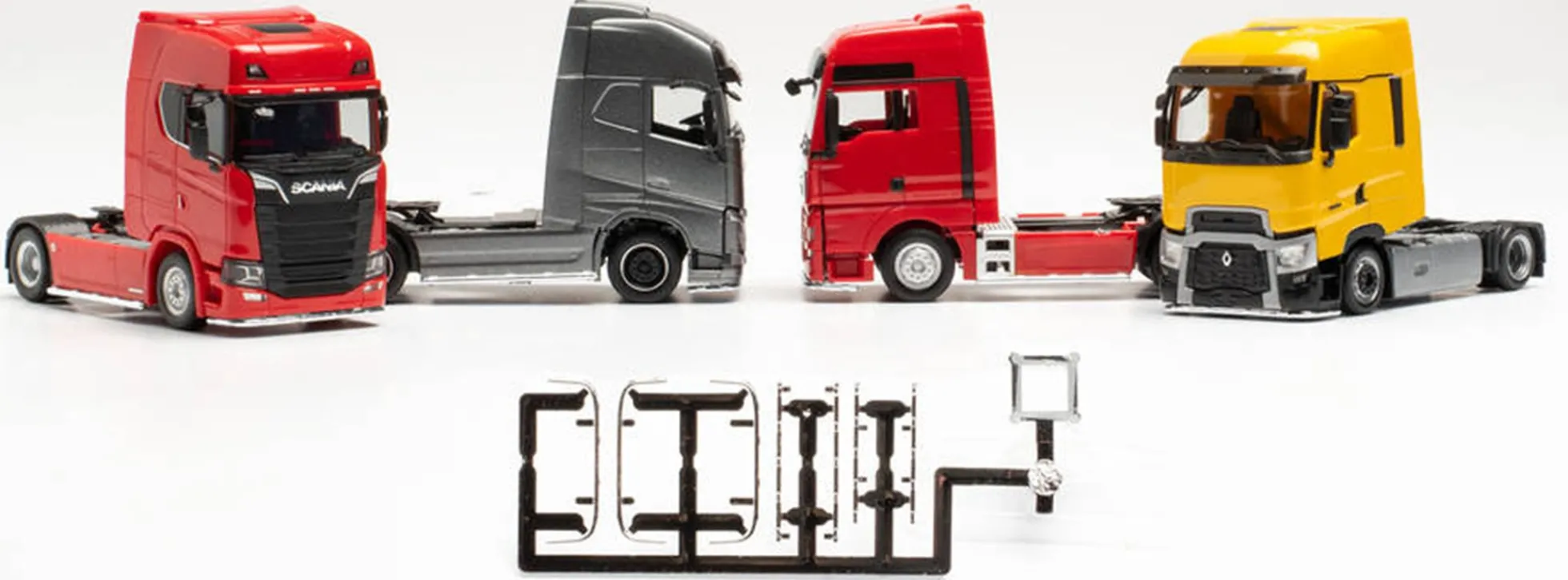 herpa 054232 Zubehör Lowbar und Sidebar für Zugmaschinen | 6 Stück | Bausatz 1:87