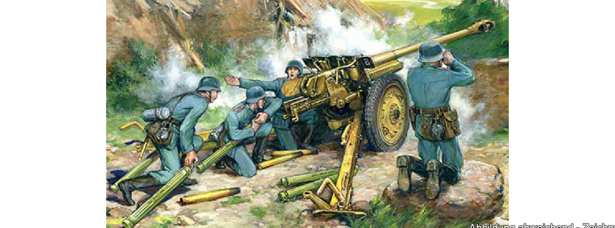 ICM 35801 7,62cm PaK 36r mit Deutscher Besatzung | Geschütz Bausatz 1:35