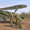 ICM 32017 Pilotenschule der Luftwaffe inkl. Henschel Hs 123A Spät | Flugzeug Bausatz 1:32