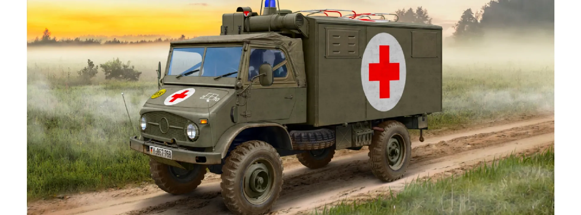 ICM 35138 Unimog S 404 Deutsche Militär Ambulanz | Rettungwagen Bausatz 1:35