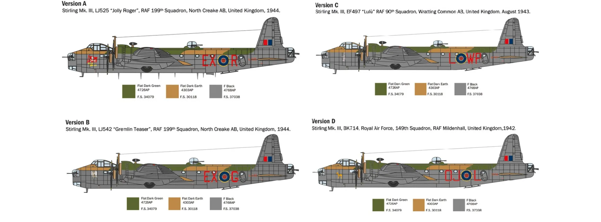 ITALERI 1462 British Stirling Mk. III | Flugzeug Bausatz 1:72