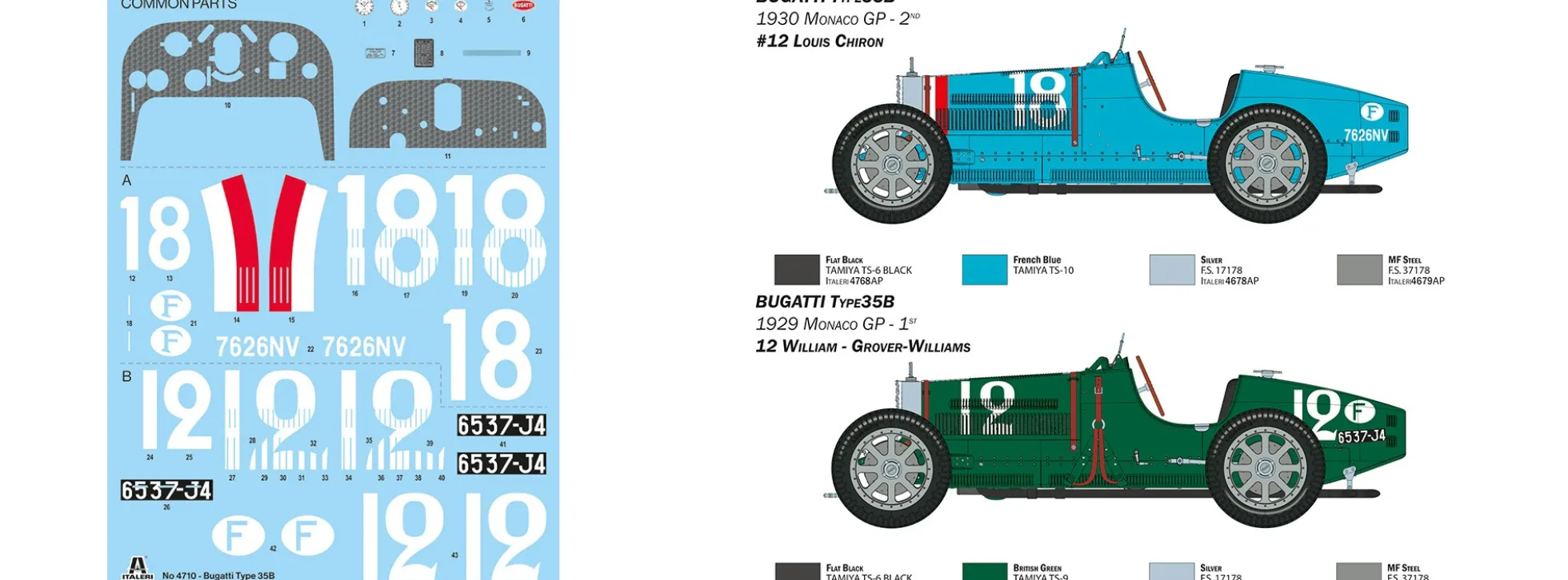 ITALERI 4710 Bugatti Type 35B | Auto Bausatz 1:12