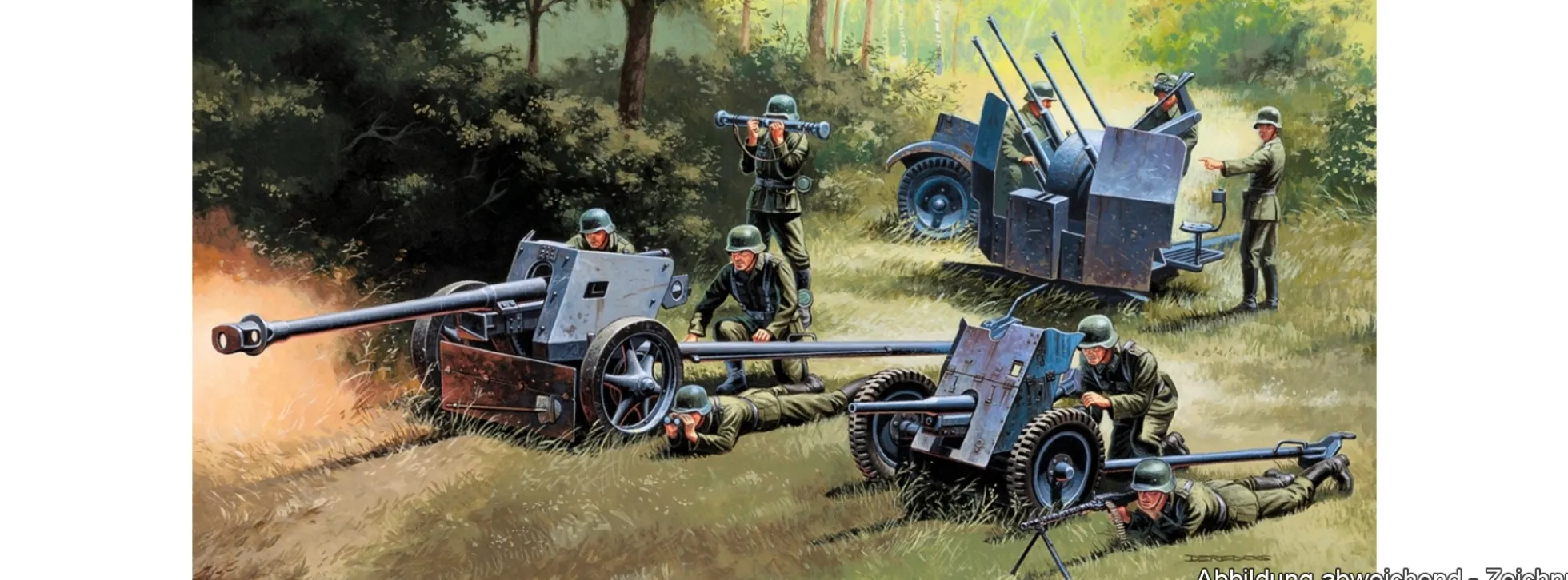 ITALERI 7026 German Guns Set PAK35-PAK40-FLAK38 | Militär Bausatz 1:72