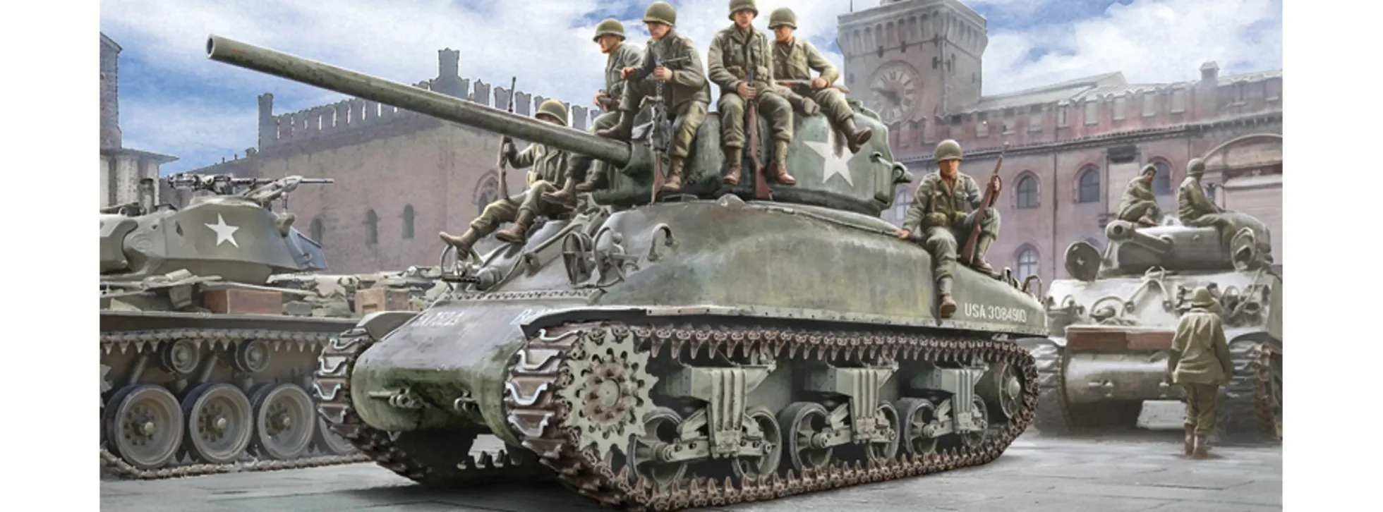 ITALERI 6568 M4A1 Sherman mit U.S. Infanterie | Panzer Bausatz 1:35