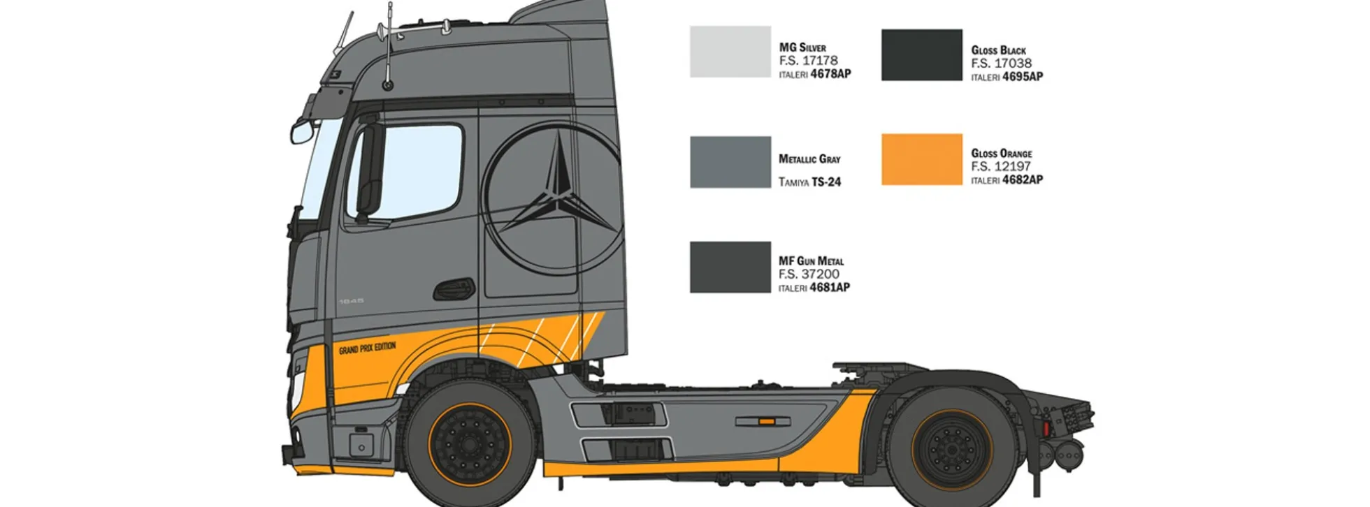 ITALERI 3968 MB Actros MP4 Big Space Grand Prix Edition | LKW Bausatz 1:24