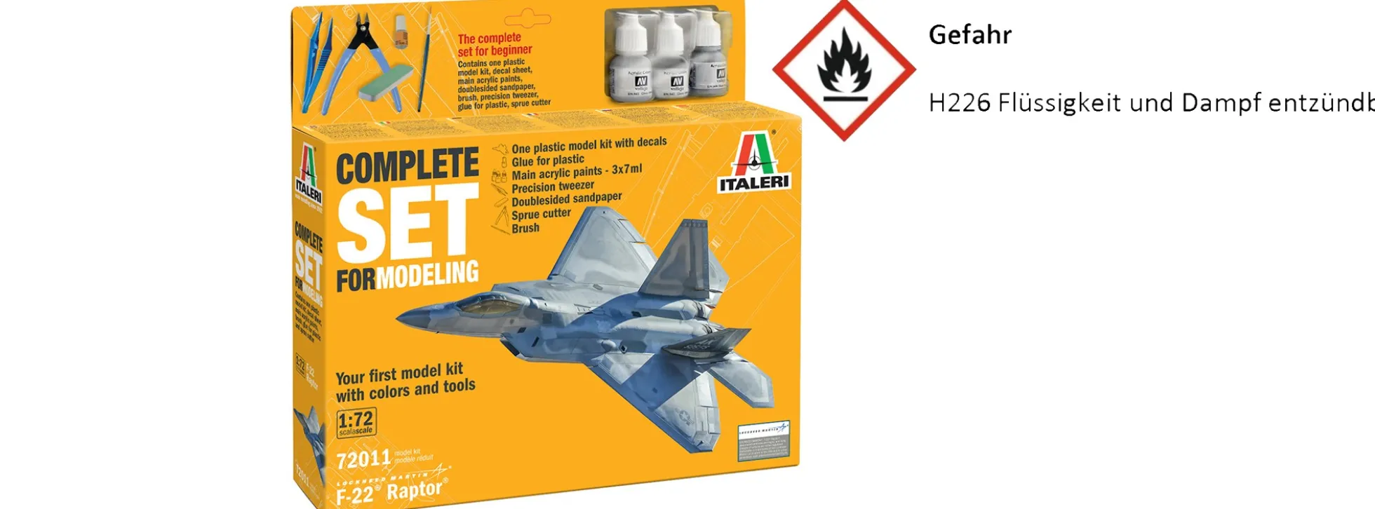 ITALERI 72011 Modell-Set F-22 Raptor | Flugzeug Bausatz 1:72