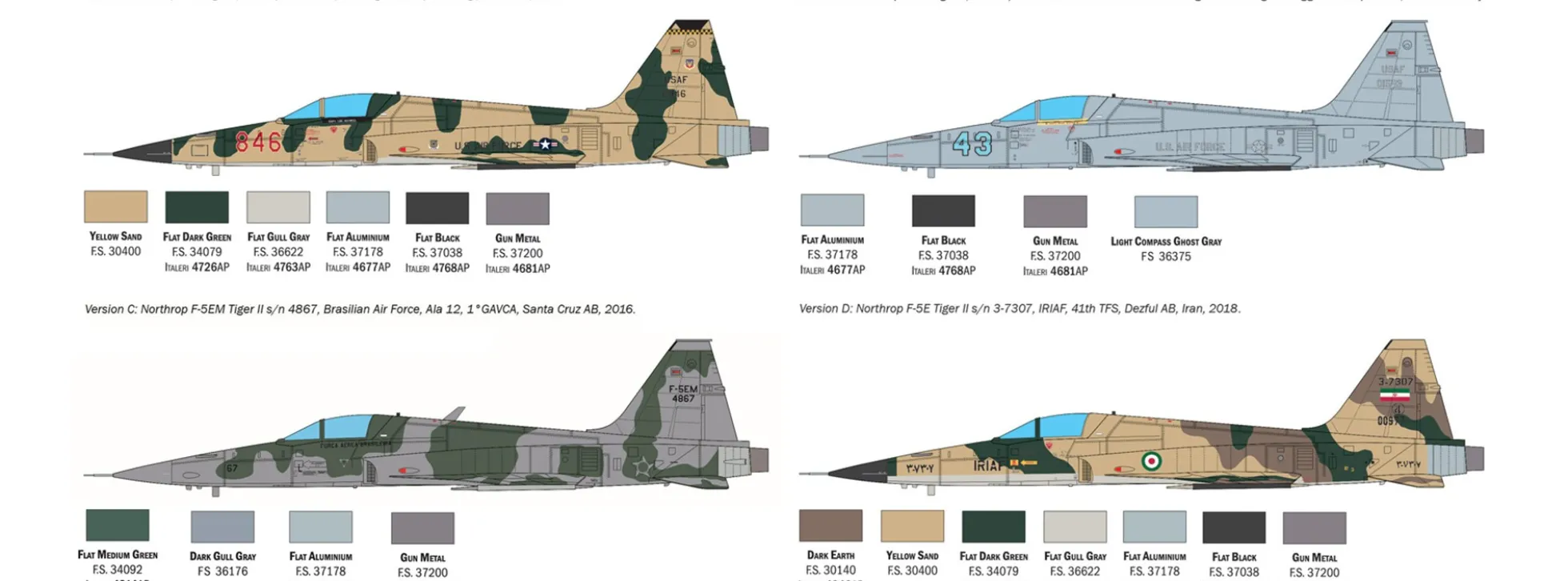 ITALERI 2827 Northrop F-5E Tiger II | Flugzeug Bausatz 1:48