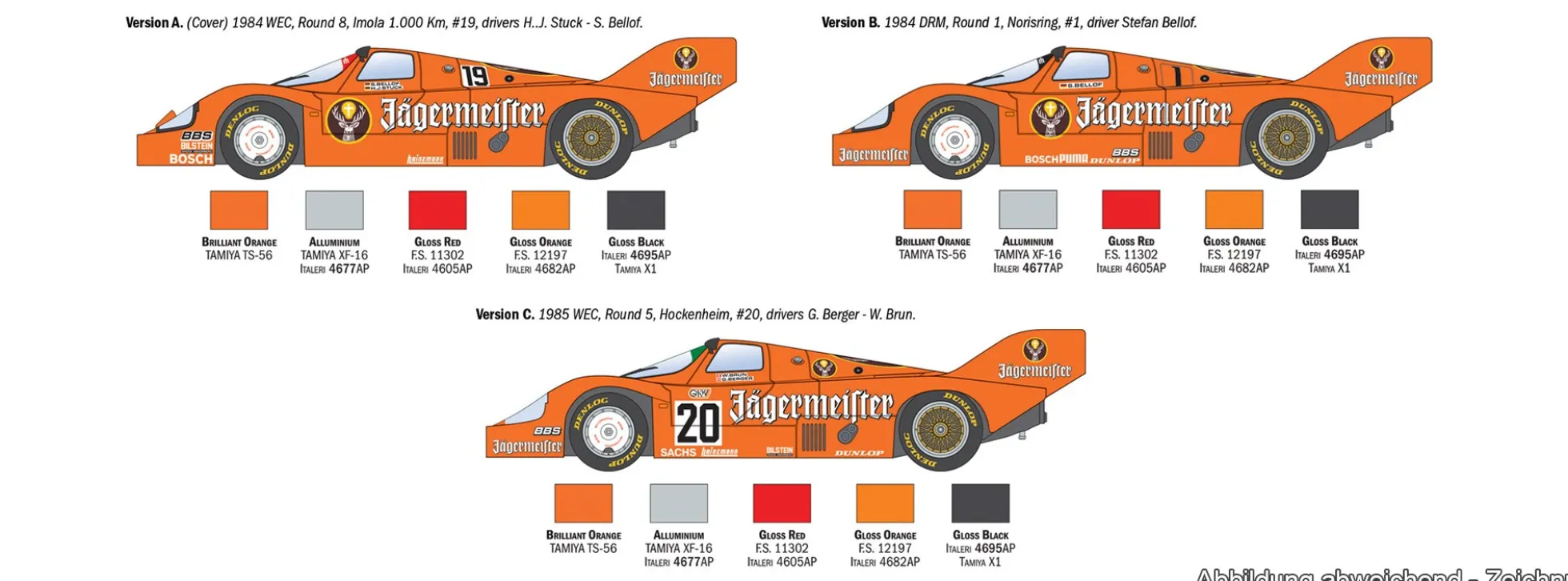 ITALERI 3678 Porsche 956 Jägermeister | Auto Bausatz 1:24