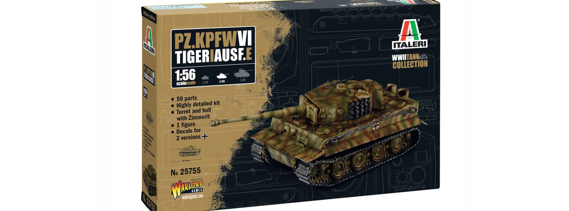 ITALERI 25755 Pz. Kpfw. VI Tiger I Ausf. E | Panzer Bausatz 1:56