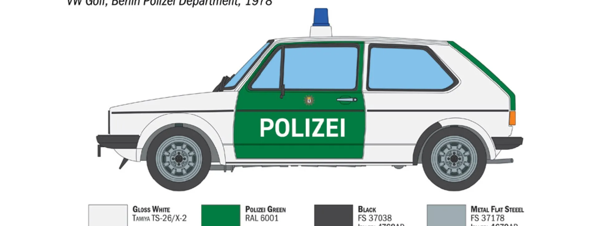 ITALERI 3666 VW Golf 1 Polizei | Auto Bausatz 1:24