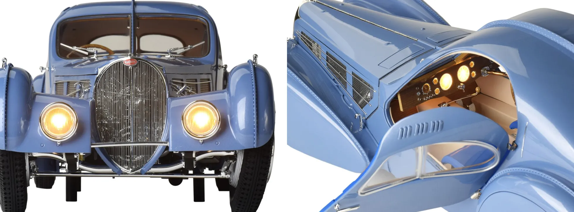 IXO 10108 Bugatti Typ 57 SC Atlantic | Lichtfunktion | mit Metallteilen | Premium Auto Bausatz 1:8