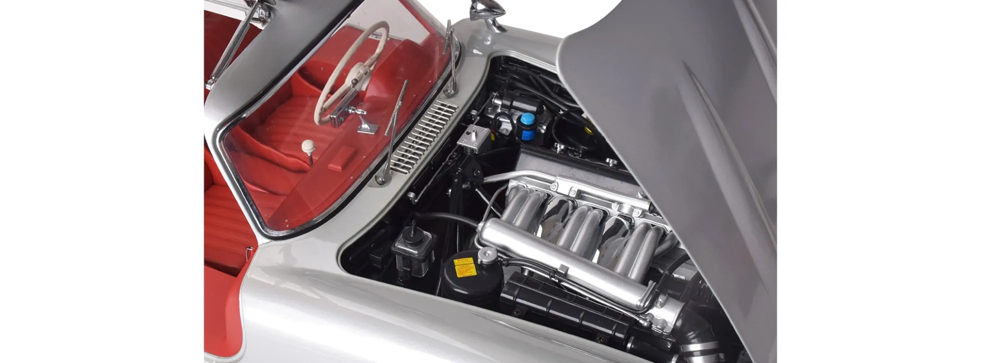 IXO 10112 Mercedes-Benz 300 SL Silber | Lichtfunktion | mit Metallteilen | Premium Auto Bausatz 1:8