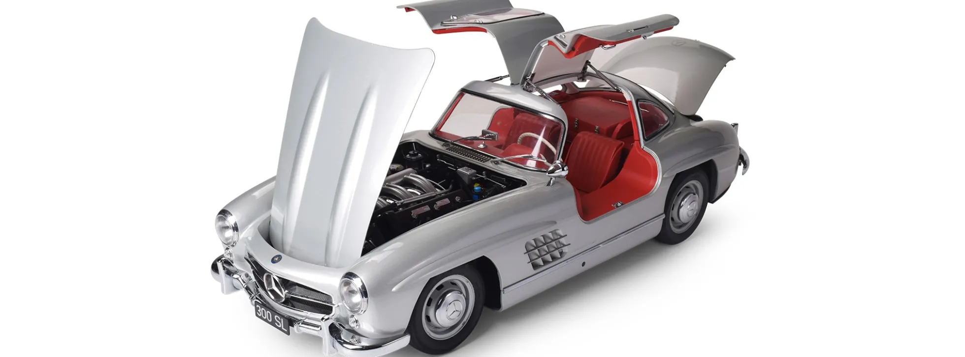 IXO 10112 Mercedes-Benz 300 SL Silber | Lichtfunktion | mit Metallteilen | Premium Auto Bausatz 1:8