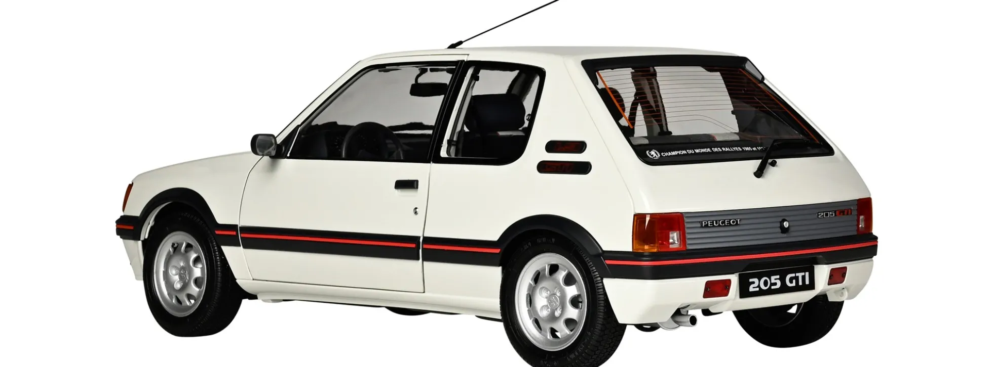 IXO 10122 Peugeot 205 GTI Weiß | Licht + Sound | Premium Auto Bausatz 1:8