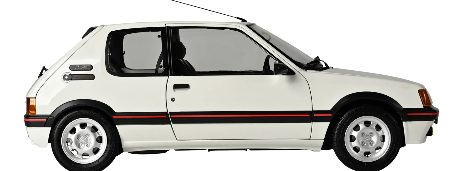 IXO 10122 Peugeot 205 GTI Weiß | Licht + Sound | Premium Auto Bausatz 1:8