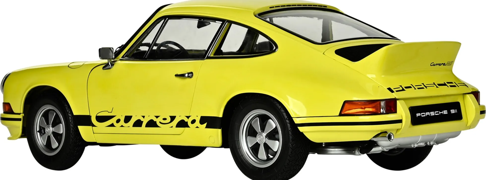 IXO 10115 Porsche 911 RS 2.7 Gelb/Schwarz | Sound + Licht | Premium Auto Bausatz 1:8