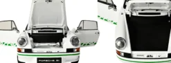 IXO 10116 Porsche 911 RS 2.7 Weiß/Grün | Sound + Licht | Premium Auto Bausatz 1:8