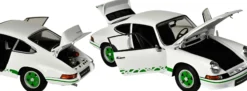 IXO 10116 Porsche 911 RS 2.7 Weiß/Grün | Sound + Licht | Premium Auto Bausatz 1:8