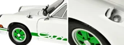 IXO 10116 Porsche 911 RS 2.7 Weiß/Grün | Sound + Licht | Premium Auto Bausatz 1:8