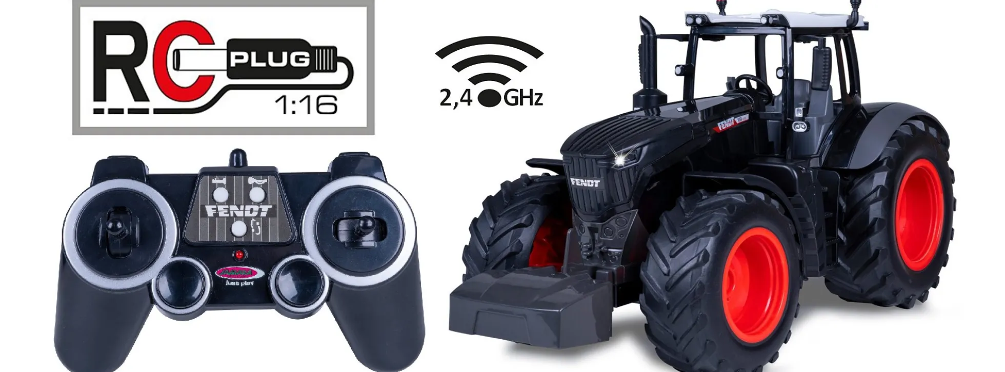 JAMARA 405365 Fendt 1050 Vario schwarz | 2,4 GHz | Limited Edition | RC Spielzeug 1:16