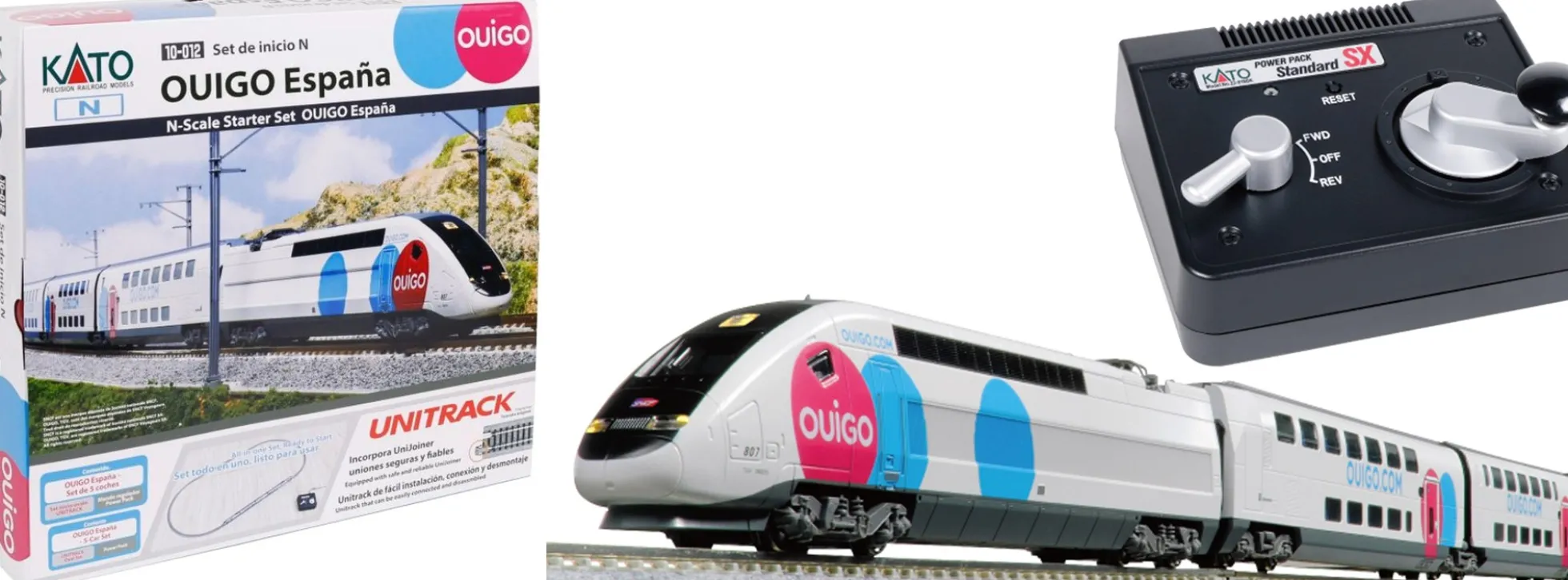 KATO K10-012 Startset E-Triebzug TGV OUIGO Espana + Gleisoval | analog | Spur N