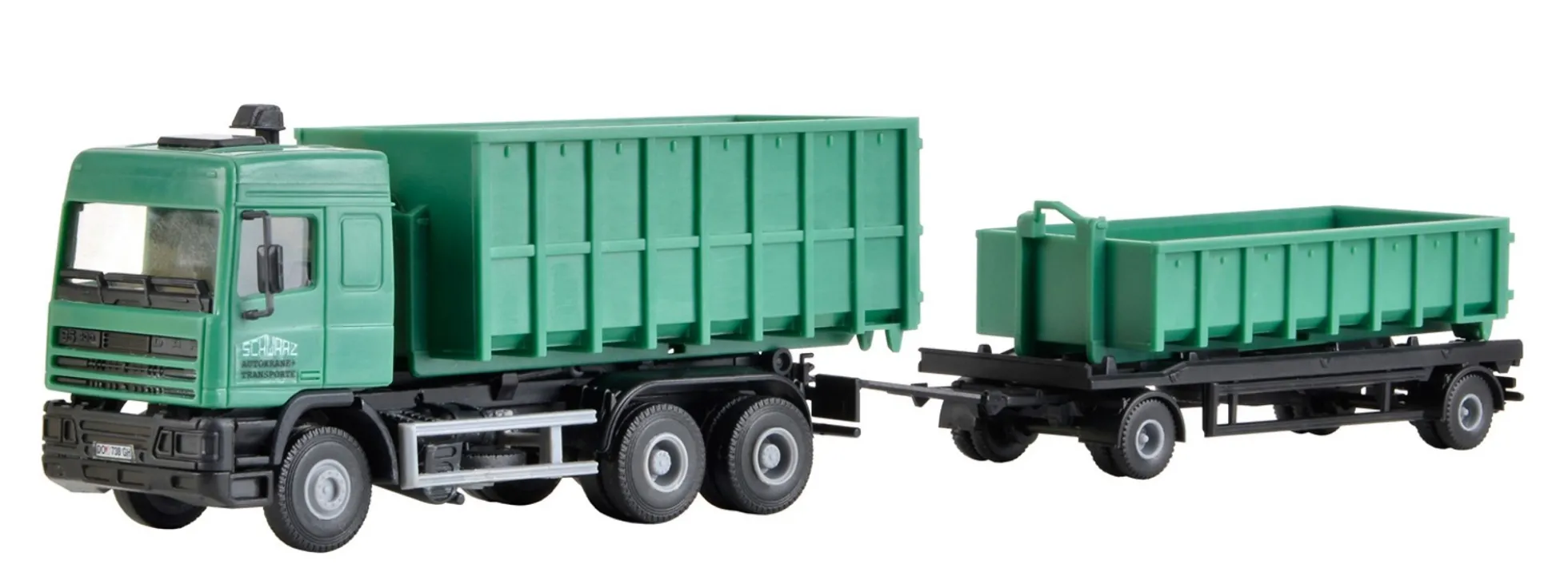 kibri 15211 DAF 95 3-achs Abrollmuldenhängerzug SchwarzBau Bausatz 1:87
