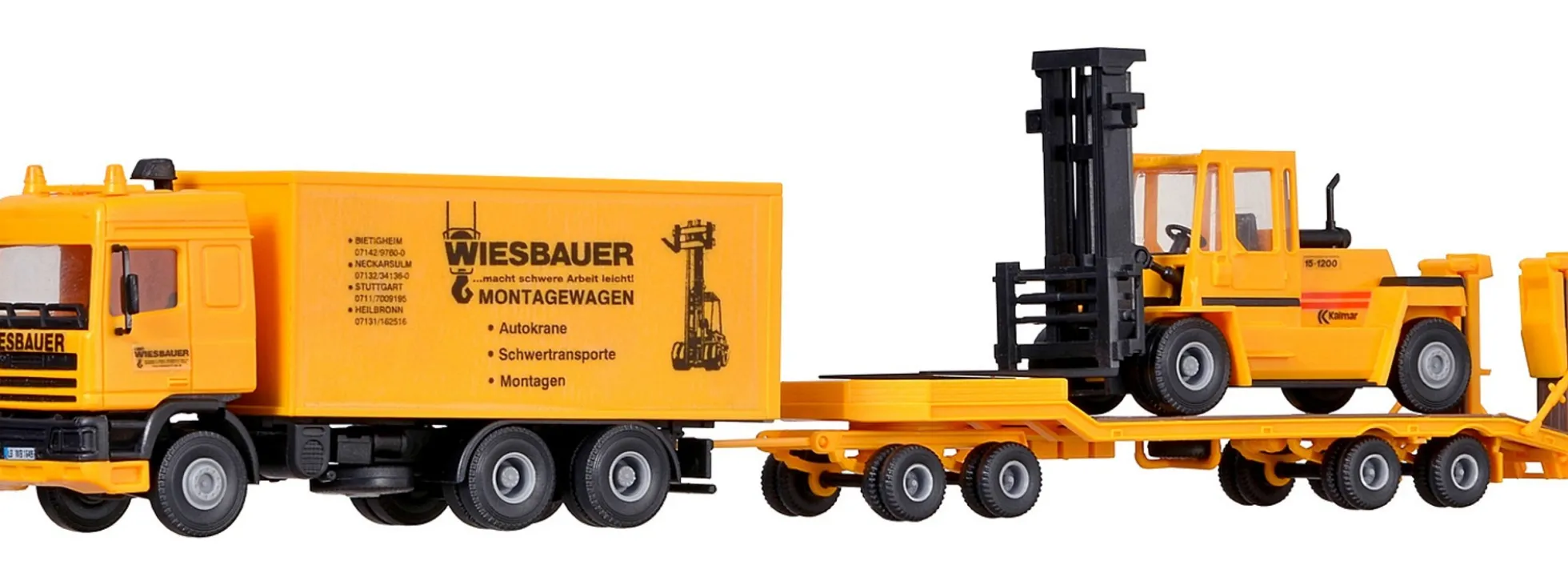 kibri 13580 DAF Zugmaschine mit Tiefladeanhänger und Stapler | LKW-Modell Bausatz 1:87