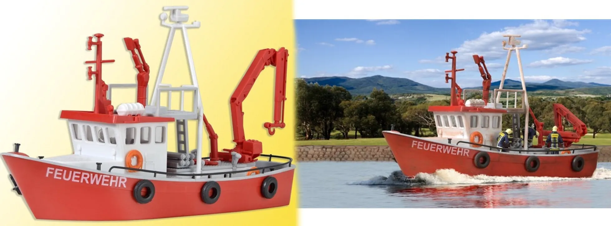 kibri 39154 Feuerwehrlöschboot Bausatz 1:87