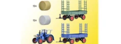 kibri 38999 Landwirtschaft LANZ Bulldog mit LED Beleuchtung und Anhänger Bausatz 1:87