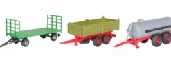 kibri 10908 Landwirtschaftliches Anhänger-Set, 3 Stück Bausatz Spur H0
