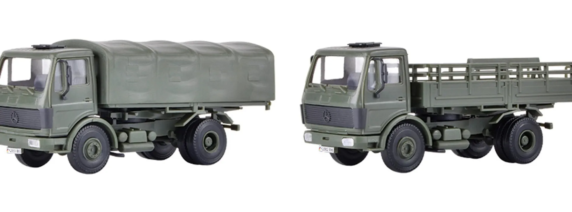 kibri 18051 MB 1017 Pritschenwagen Bundeswehr 2 Stück | Bausatz Spur H0