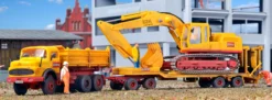 kibri 14125 Mercedes-Benz Kurzhauber mit Tiefladeanhänger Bausatz Spur H0