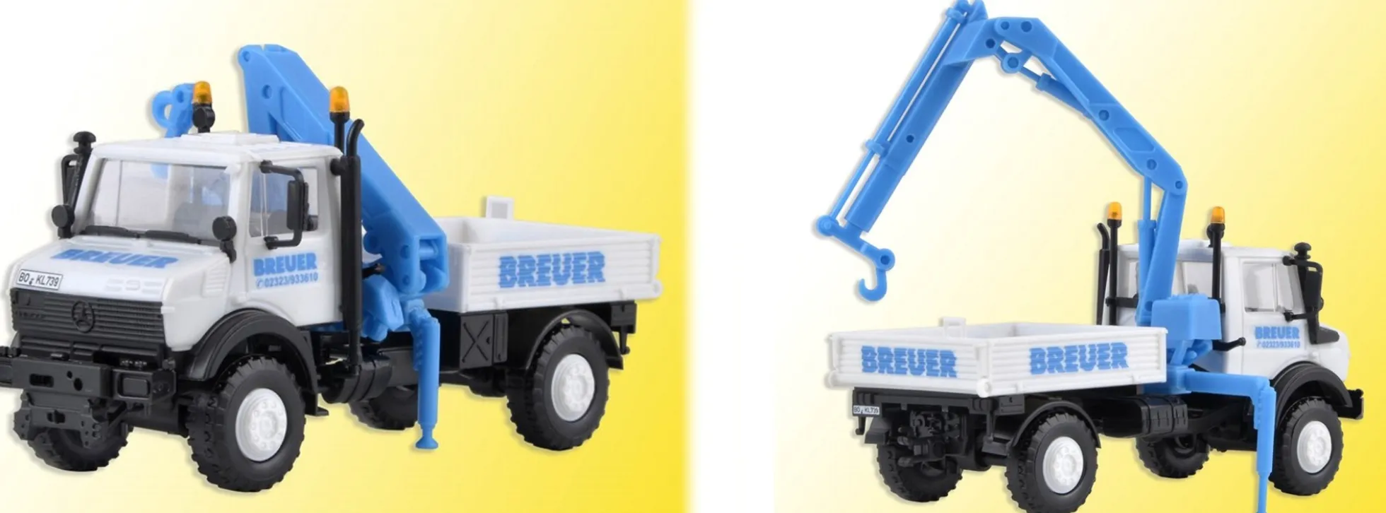 kibri 13059 Mercedes-Benz Unimog U1300 Breuer mit Ladekran Bausatz 1:87