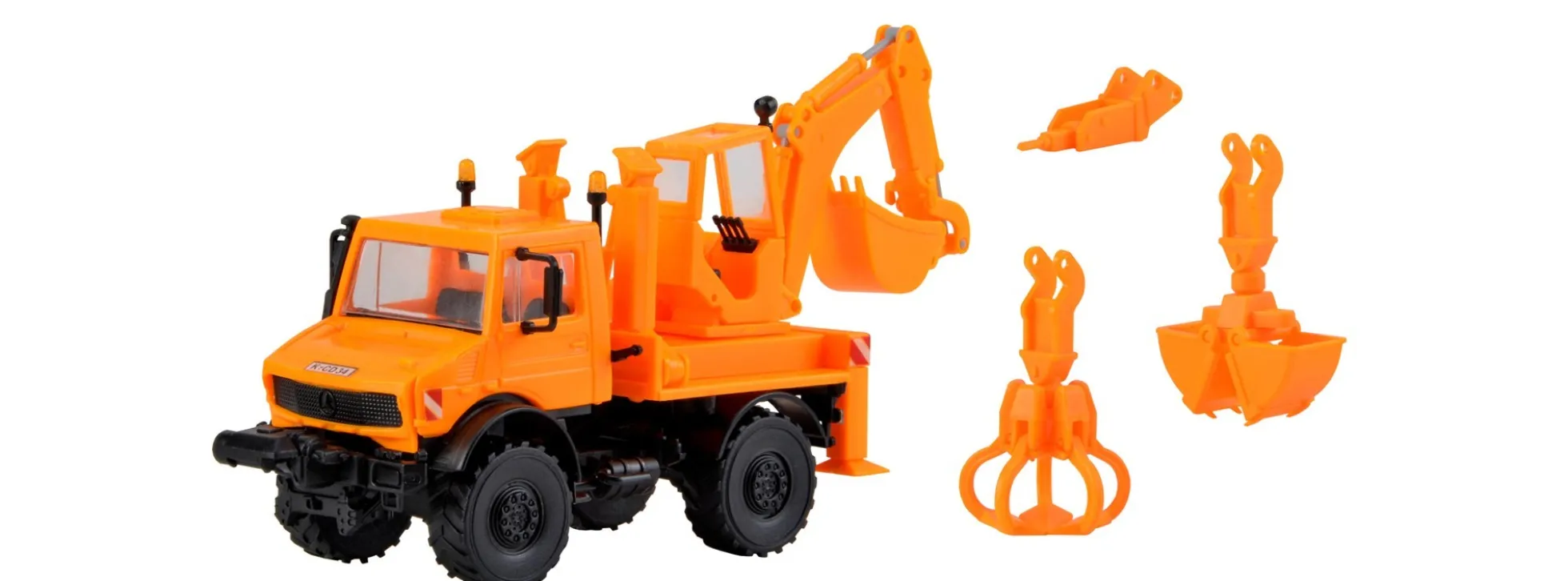kibri 18480 Unimog mit Aufbaubagger Bausatz 1:87