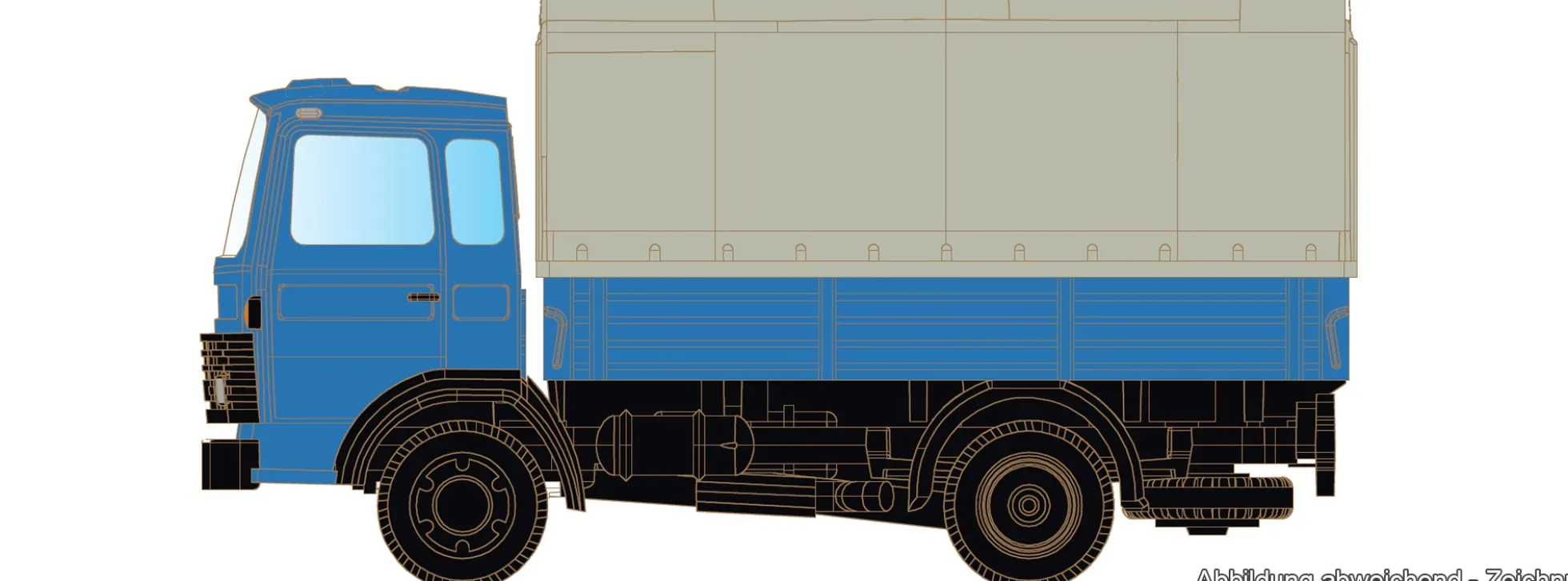 LEMKE LC4801 Magirus MK 130M8 Pritsche/Plane - neutral | LKW-Modell 1:160