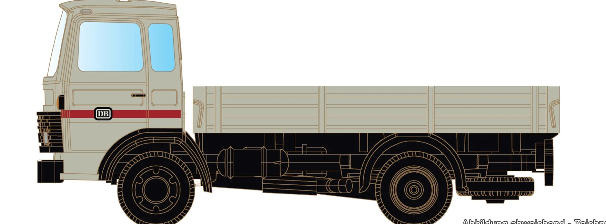 LEMKE LC4805 Magirus MK 130M8 Pritsche - Deutsche Bundesbahn | LKW-Modell 1:160