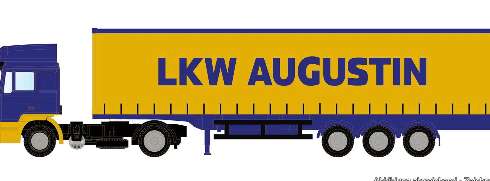 LEMKE LC4069 MAN F90 Gardinenplanen-Sattelzug LKW Augustin | LKW-Modell 1:160