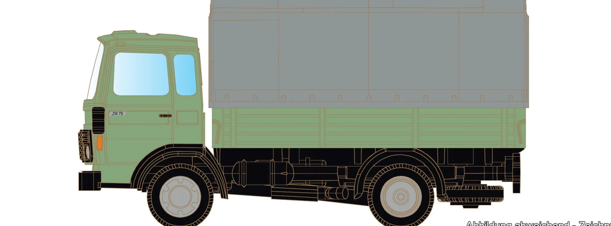 LEMKE LC4860 Renault JK75 Pritsche/Plane - neutral | LKW-Modell 1:160