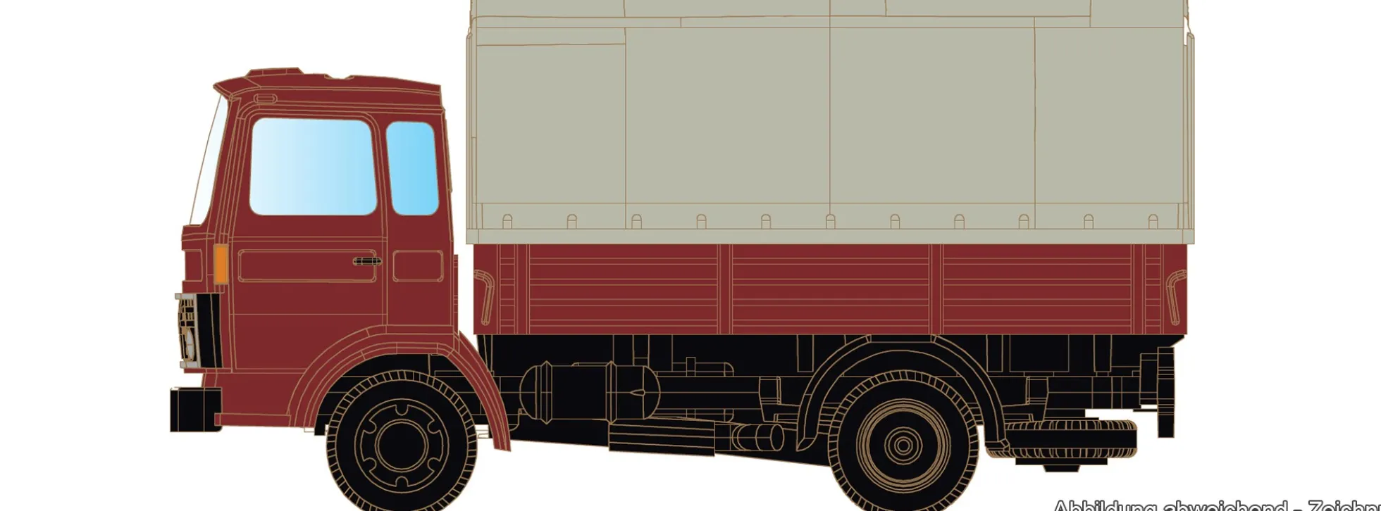 LEMKE LC4880 Volvo F4/6 Pritsche/Plane - neutral | LKW-Modell 1:160