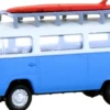 LEMKE LC3969 VW T2 Bus mit Surfbrett blau/weiß | Modellauto 1:160