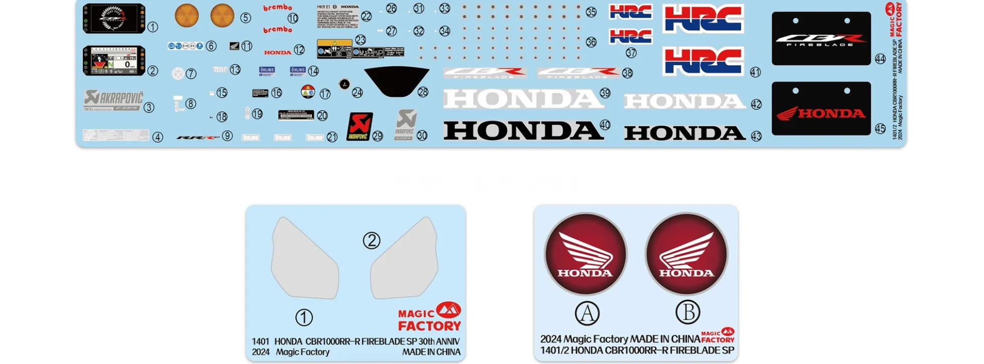 Magic-Factory 1402 Honda CBR 1000R R-R SP Fireblade | Pre-Painted | Motorrad Steckbausatz 1:9