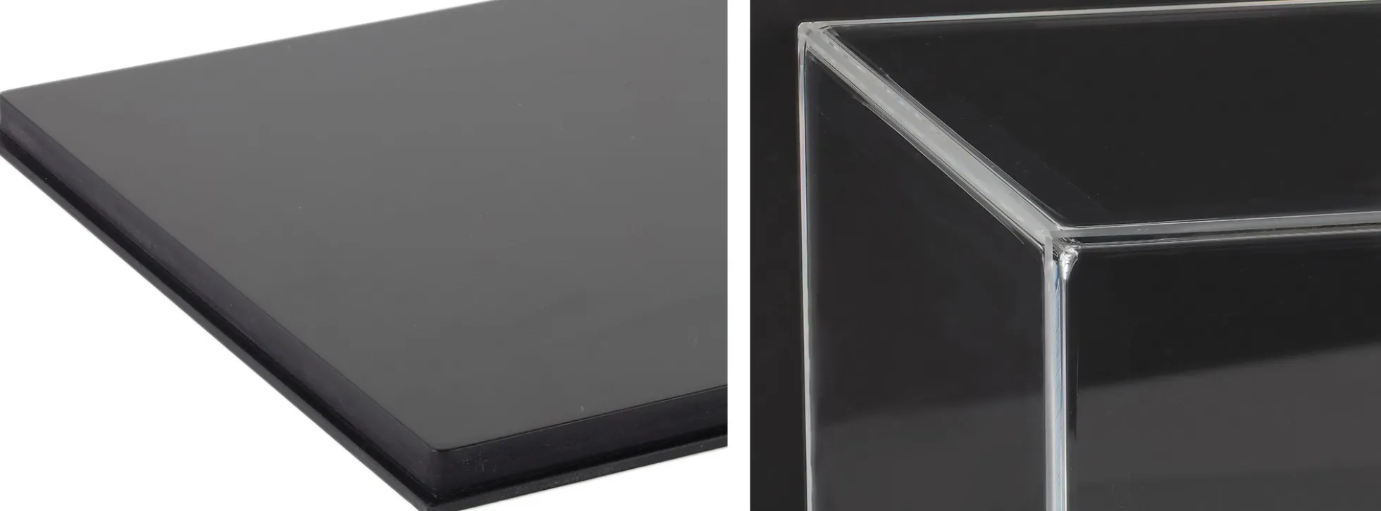 MBH603020 Acryglas-Vitrine mit schwarzem MDF-Sockel | 600 x 300 x 220 mm