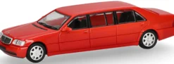 MicroCity 87MC000104 MB S600 Pullmann Stretch-Limousine rot | Modellauto 1:87