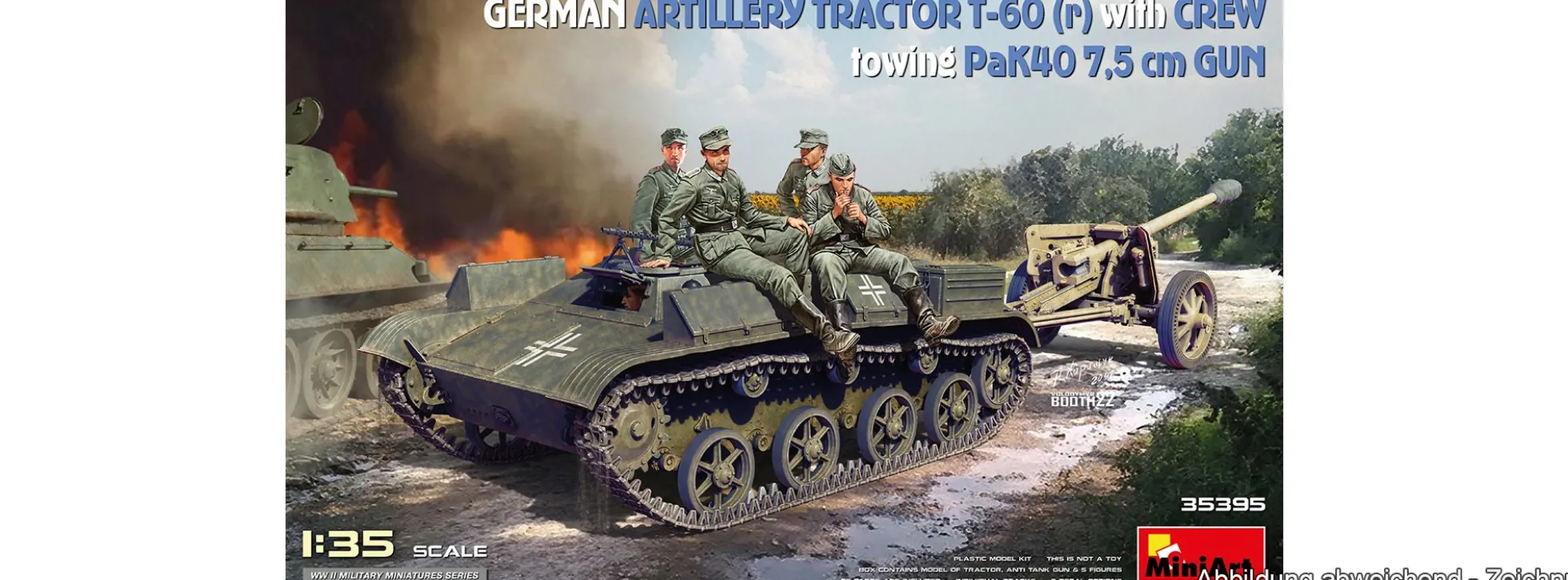 MiniArt 35395 Artillerieschlepper T-60 r mit Besatzung und PaK 40 | Panzer Bausatz 1:35
