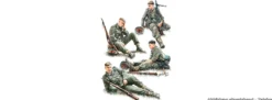 MiniArt 550035266 Deutsche Infanterie-Soldaten am Rasten | 4 Stück | Figuren Bausatz 1:35