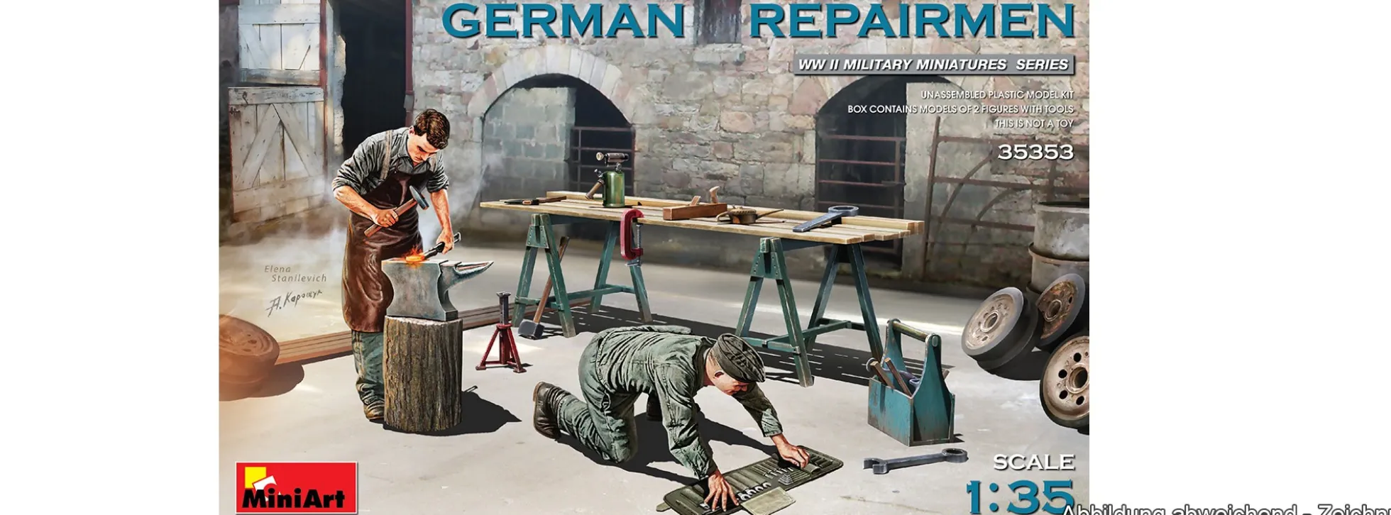 MiniArt 550035353 Deutsche Mechaniker mit Zubehör | Figuren Bausatz 1:35