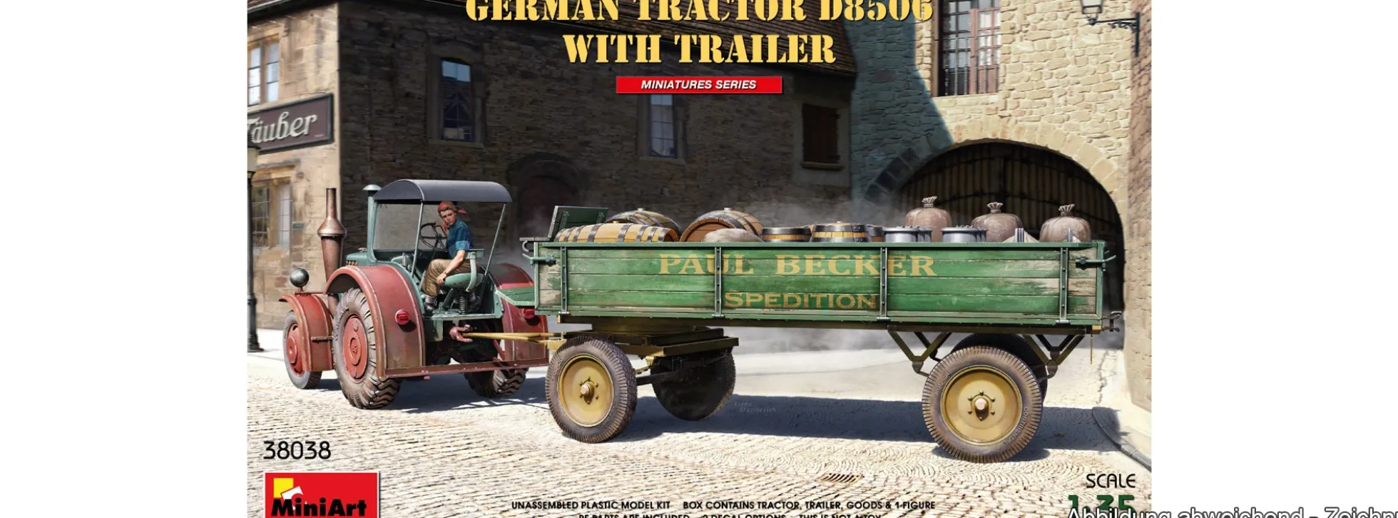 MiniArt 38038 Deutscher Schlepper D8506 mit Anhänger | Traktor Bausatz 1:35