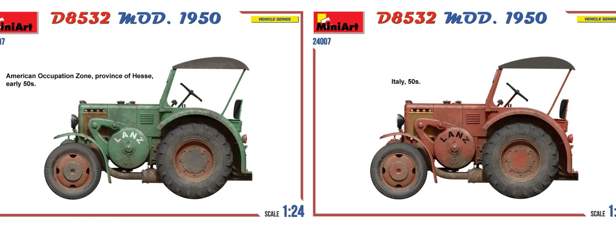 MiniArt 24007 Deutscher Straßenschlepper D8532 Mod. 1950 | Traktor Bausatz 1:24