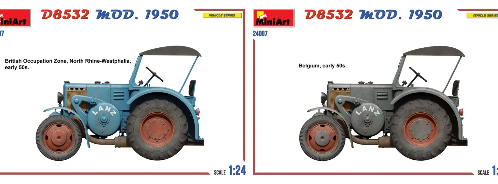 MiniArt 24007 Deutscher Straßenschlepper D8532 Mod. 1950 | Traktor Bausatz 1:24